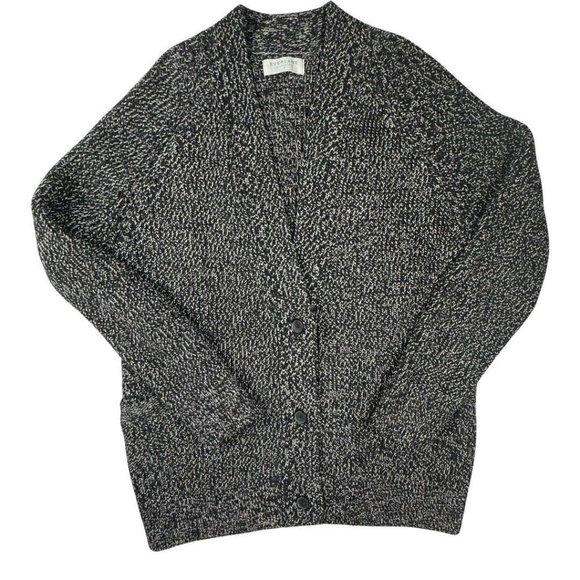 Everlane Sweaters - Everlane Cardigan Sweater M Black White Wool Oversized Heavyweight Waffle Knit